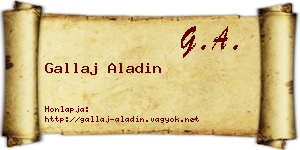 Gallaj Aladin névjegykártya